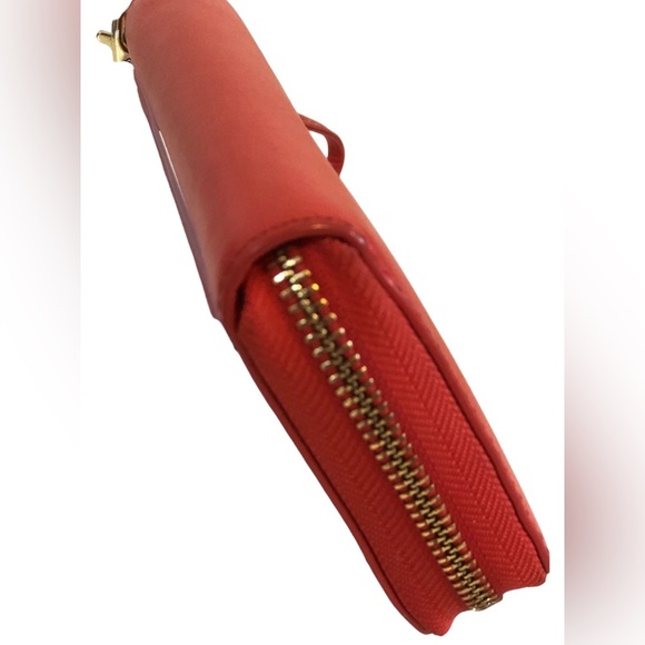 Tory Burch Robinson Red Gold Miller Circle Wallet Multi-winner Host Pick! - Picture 5 of 16